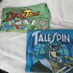 Disney DuckTales TaleSpin Tee Shirt Bundle Size XL Scrooge McDuck Green Blue 80s